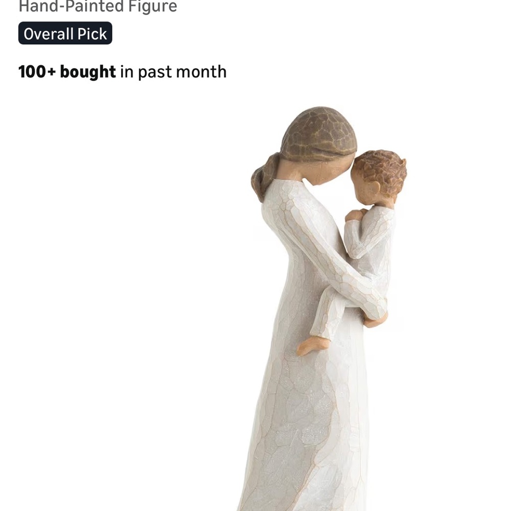 Willow Tree Hand-Painted Mother and Child Sculpture - Cream and Brown